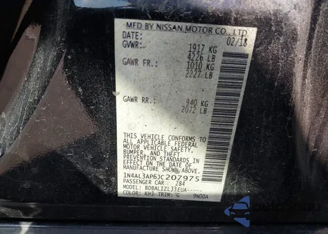 2018 Nissan Altima 2.5 Sv из США, поврежденный, VIN 1N4AL3AP6JC207975